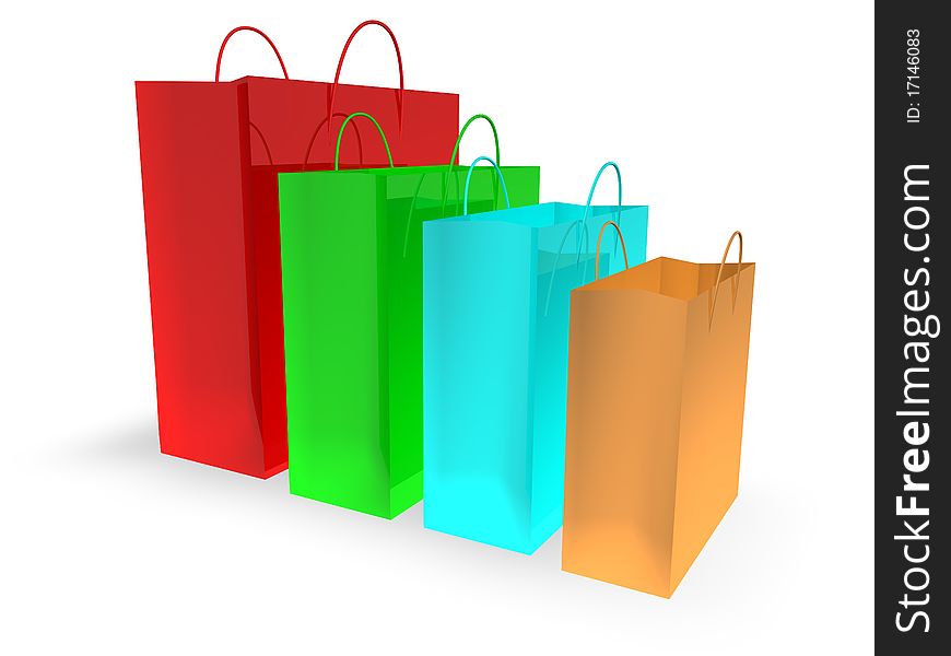 Shopping Bags concept in 3D