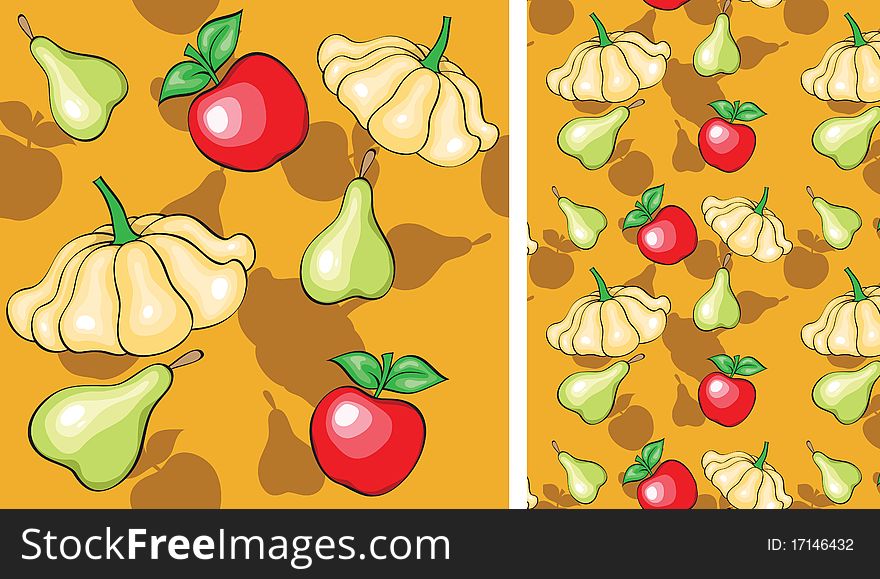 Seamless background with different vegetables. Seamless background with different vegetables