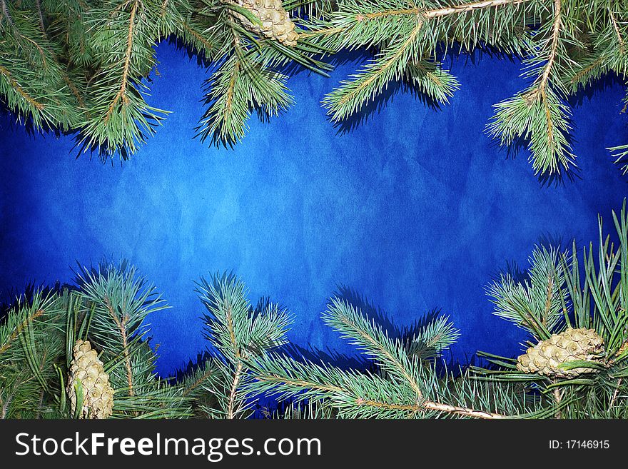 Blue background with fir - Background on the fabric illustration for your design. Blue background with fir - Background on the fabric illustration for your design