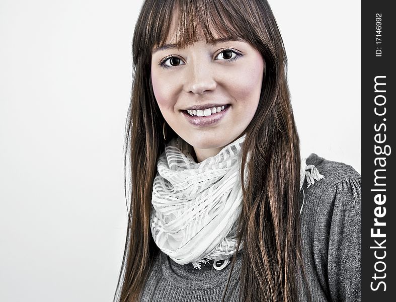 Portrait of lovely teenager girl. Photo.