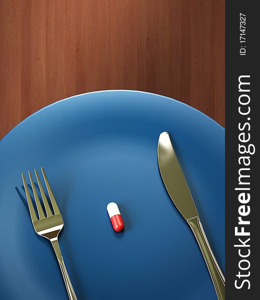 Pill on a dish