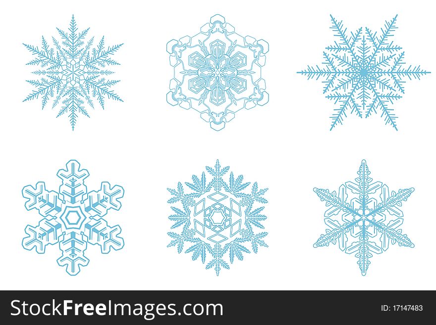 Snowflakes Set Of 6 Pieces