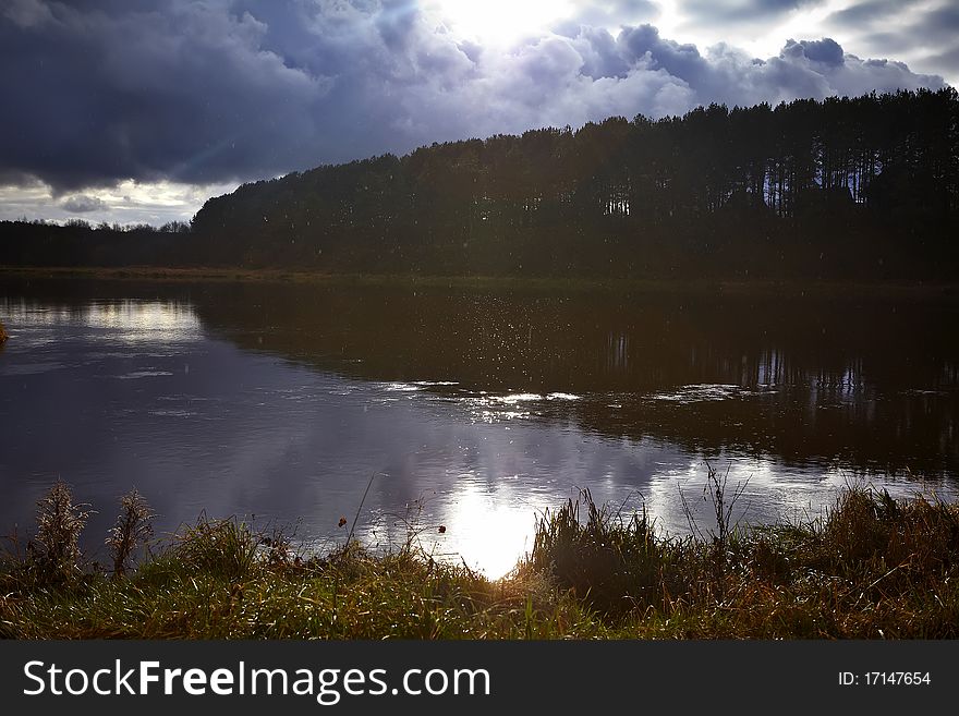 Sun closed by rain clouds