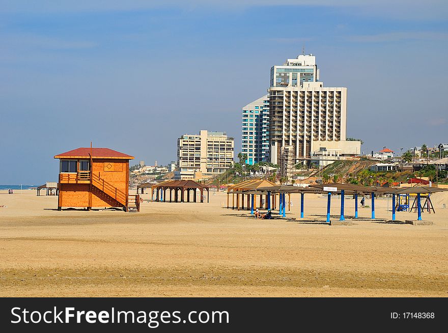 Empty beach.