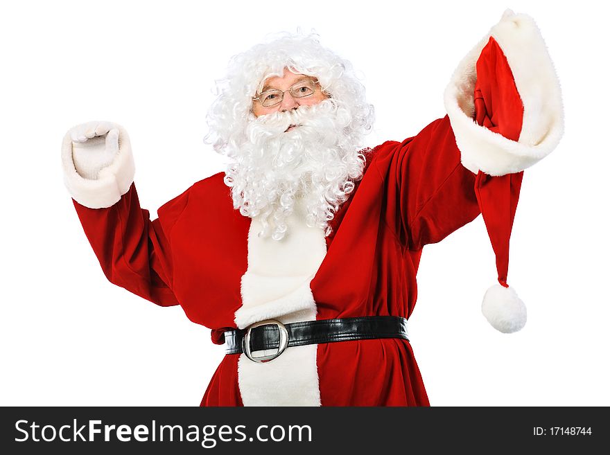 Christmas theme: happy Santa Claus. Isolated over white background. Christmas theme: happy Santa Claus. Isolated over white background.