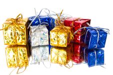 Set Of Colorful Gift Boxes Stock Photography Set Of Colorful Gift Boxes Stock Photography