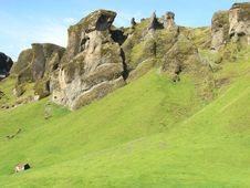 A Small Barn On A Big Mountain Royalty Free Stock Photo A Small Barn On A Big Mountain Royalty Free Stock Photo