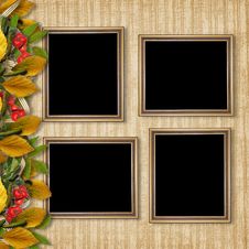 Card For The Holiday With Autumn Leaves Stock Photography Card For The Holiday With Autumn Leaves Stock Photography