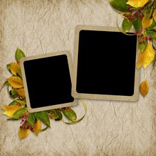 Card For The Holiday With Autumn Leaves Royalty Free Stock Image Card For The Holiday With Autumn Leaves Royalty Free Stock Image