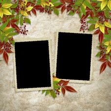 Card For The Holiday With Autumn Leaves Royalty Free Stock Photos Card For The Holiday With Autumn Leaves Royalty Free Stock Photos