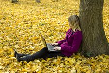 Girl With A Laptop Royalty Free Stock Photos Girl With A Laptop Royalty Free Stock Photos