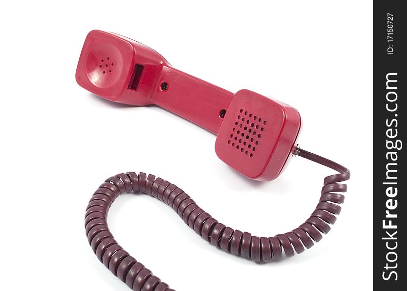 Red telephone receiver