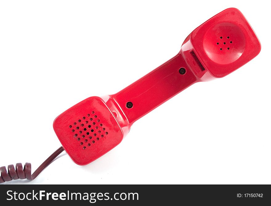 Red telephone receiver