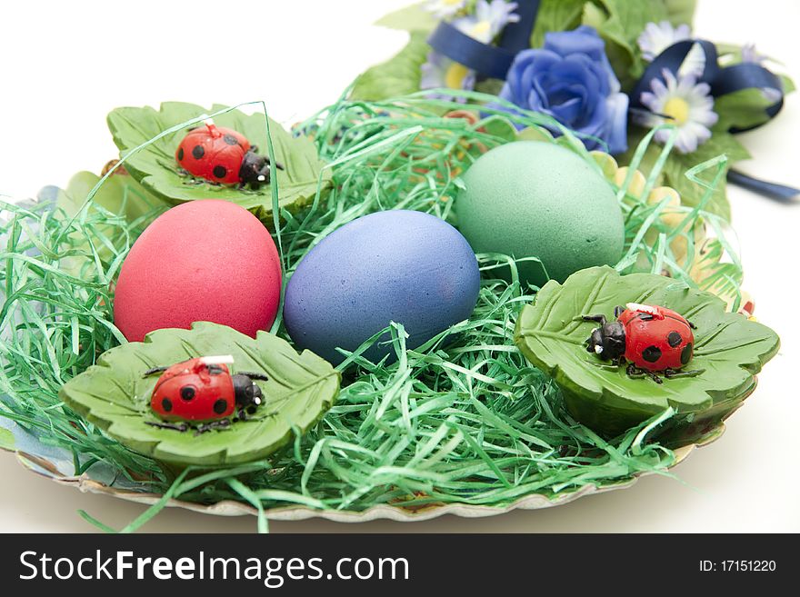 Easteregg and ladybirds