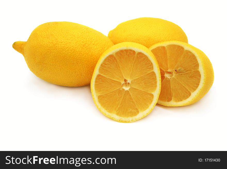 Ripe yellow lemon isolated on white background. Ripe yellow lemon isolated on white background