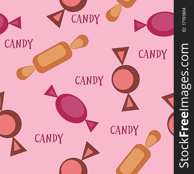 Seamless illustration with candies assorty