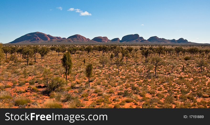 Panoramic view of Kata Tjuta, australian red center