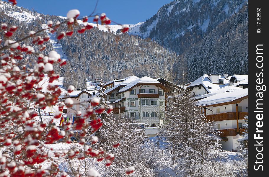 Landscape of Dolomite - ski resort. Landscape of Dolomite - ski resort.