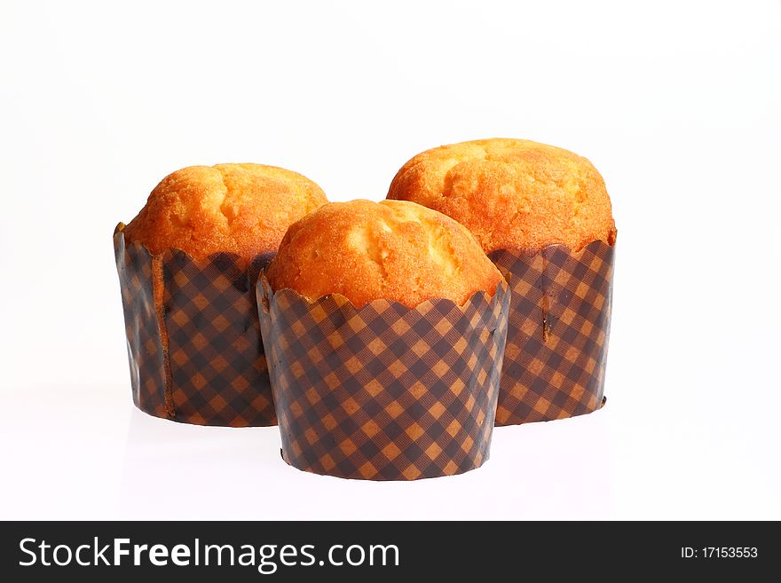 Cup-cake close-up on white background. Cup-cake close-up on white background