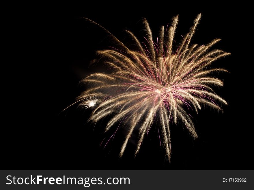 Colorful Fireworks at night sky with black background