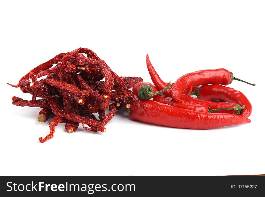 Dried Red Chili and Fresh Chili. Dried Red Chili and Fresh Chili