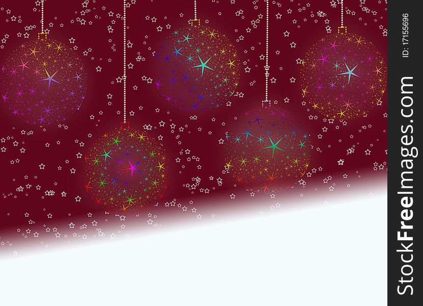 Cartoon Christmas balls depicted the stars