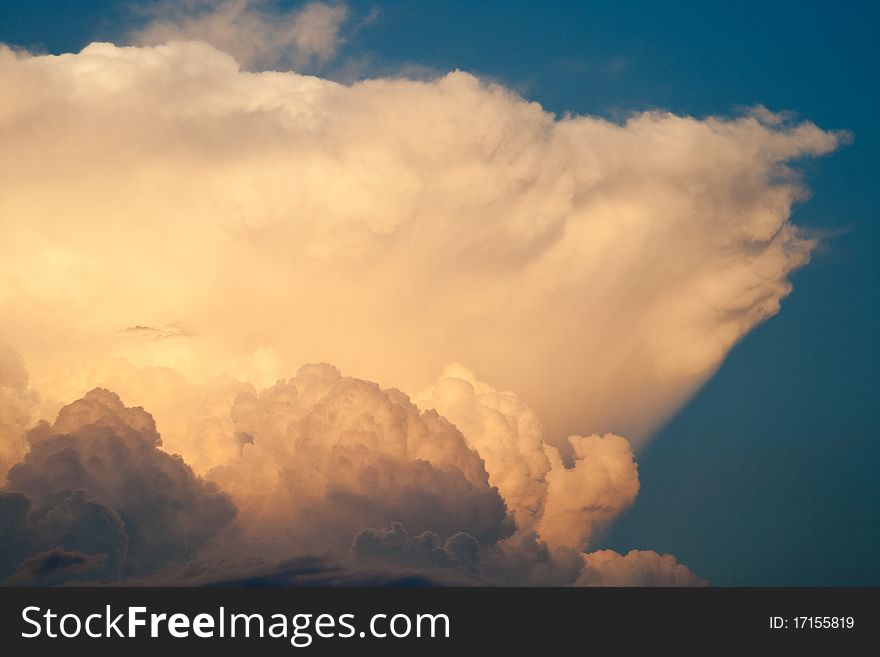 Colorful clouds at sunset. Horizontal.