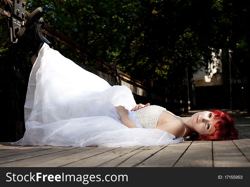 Pretty woman posing in forest. Pretty woman posing in forest