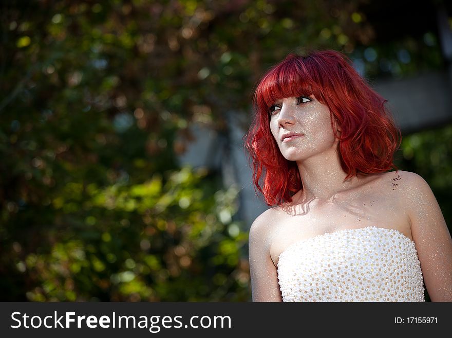 Pretty woman posing in forest. Pretty woman posing in forest