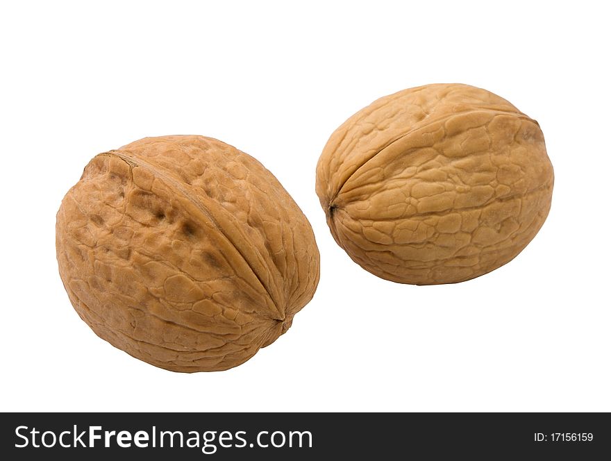 Two whole walnuts