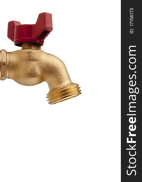 Brass Technical faucet with a shut-off valve and the ability to connect the hose to it for irrigation