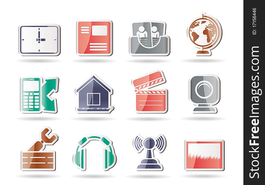 Mobile phone and computer icons - icon set