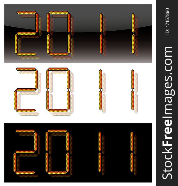 Logo 2011, digital numbers on a various backgrounds. Logo 2011, digital numbers on a various backgrounds