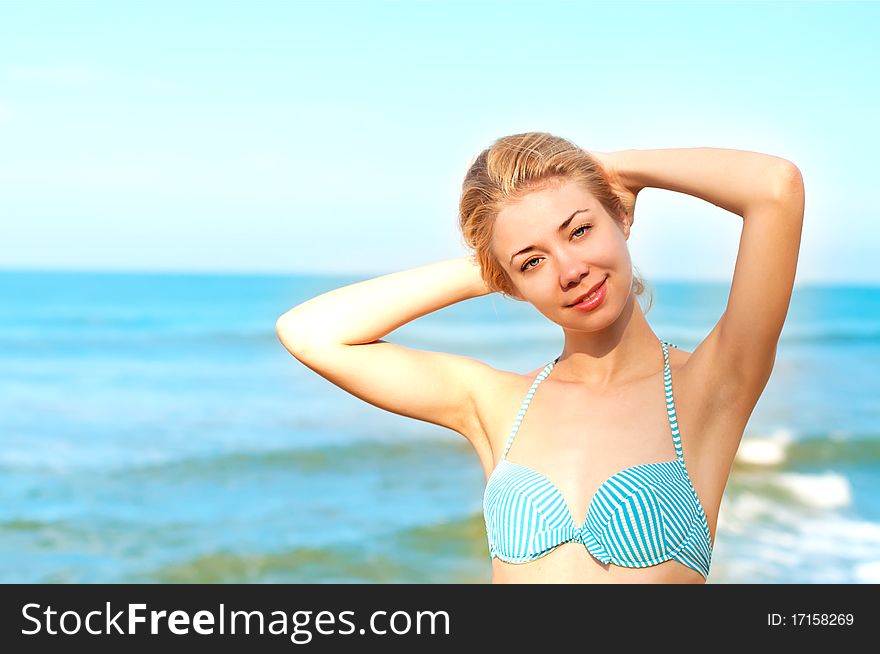 Girl near the ocean