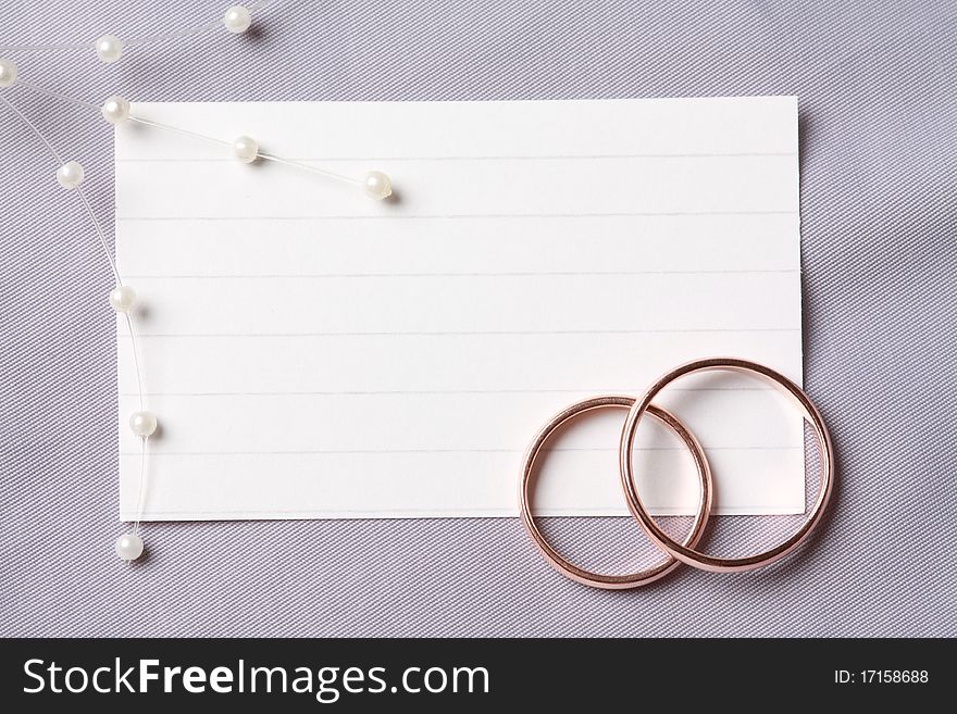 Wedding rings and blank card