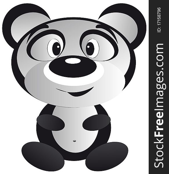 Vectors illustration shows a happy panda