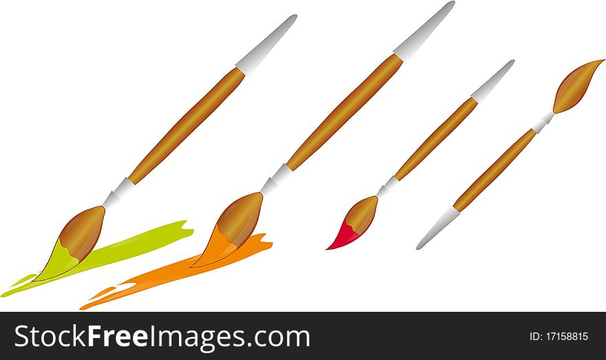 Vectors illustration shows paint brushes