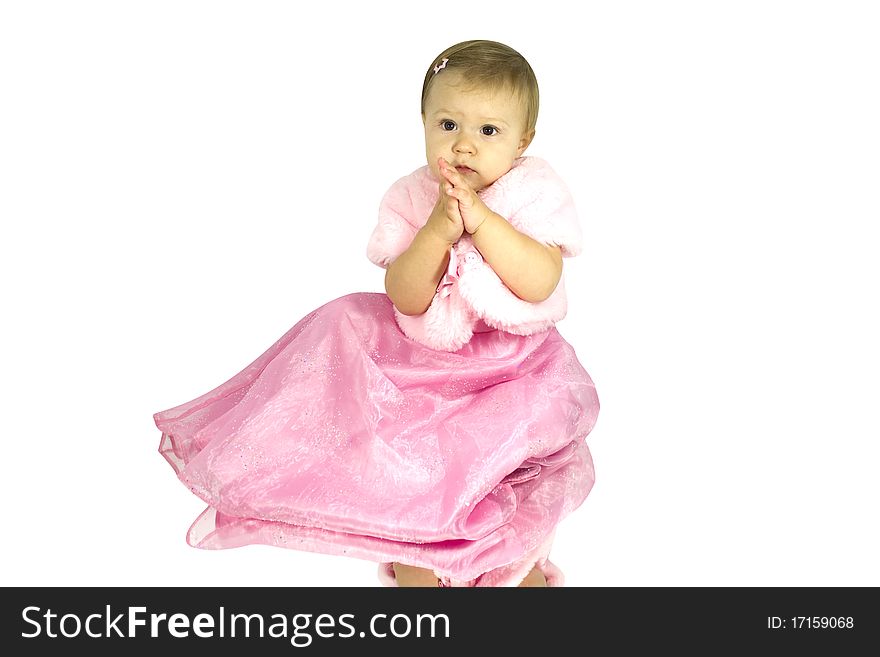 A beautiful little girl in a dress
