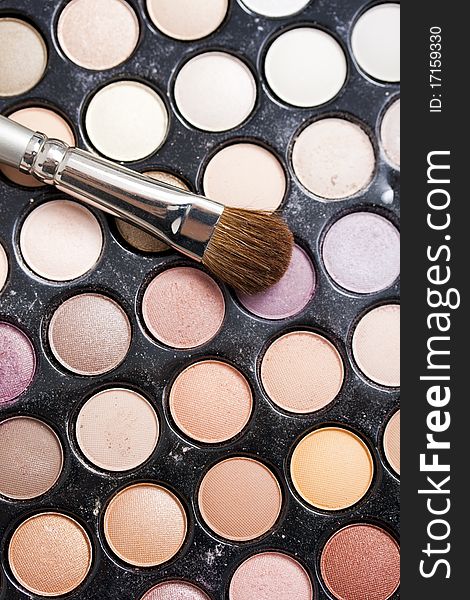 Professional makeup palette; neutral colours