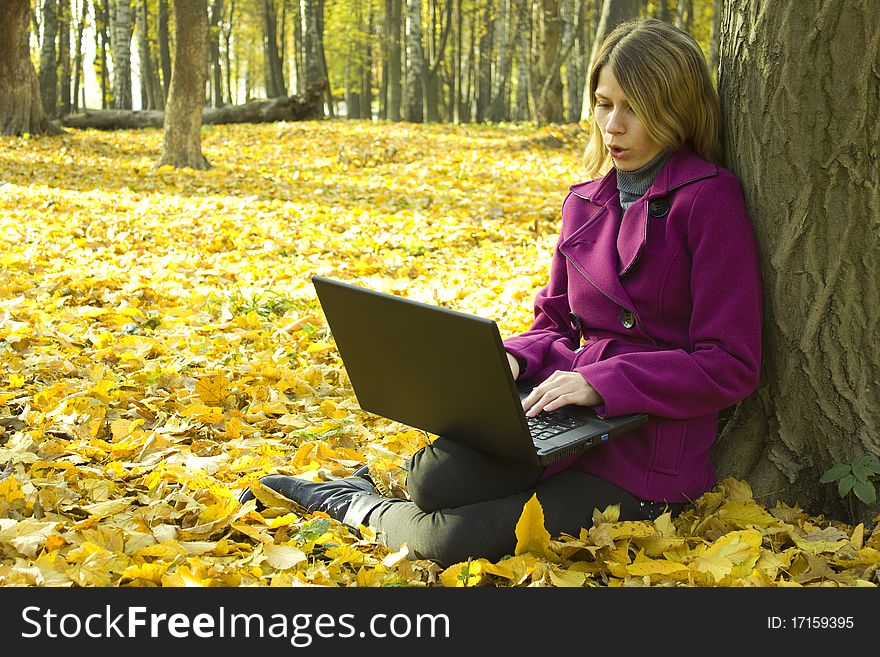 Girl with a laptop