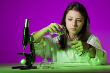 Young Girl Playing Chemist Stock Photography Young Girl Playing Chemist Stock Photography