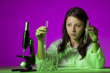 Young Girl Playing Chemist Royalty Free Stock Image Young Girl Playing Chemist Royalty Free Stock Image