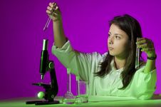 Young Girl Playing Chemist Royalty Free Stock Photography Young Girl Playing Chemist Royalty Free Stock Photography