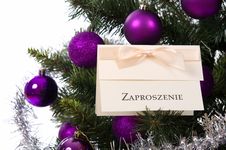 Invitation Card On Christmas Tree Invitation Card On Christmas Tree