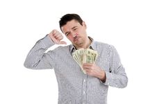 Thumb Down For The Us Dollars Stock Images