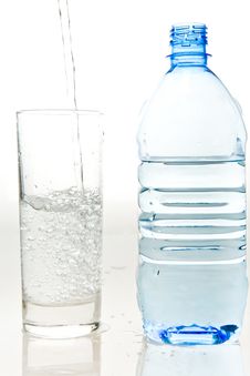 A Bottle Of Fresh Mineral Water And A Glass Stock Image A Bottle Of Fresh Mineral Water And A Glass Stock Image