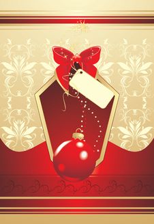 Christmas Red Ball With Bow. Wrapping Royalty Free Stock Photography Christmas Red Ball With Bow. Wrapping Royalty Free Stock Photography