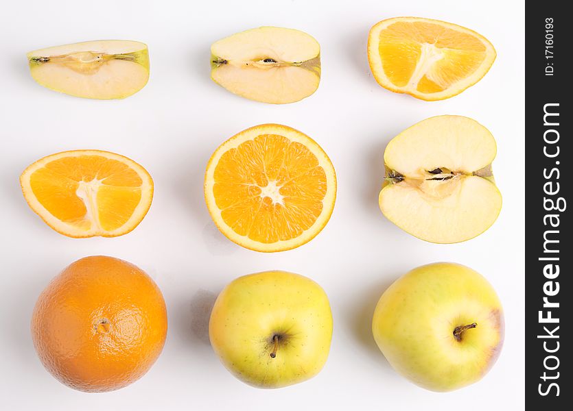 Fresh fruits isolated on white