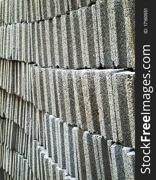 Gray concrete brick block