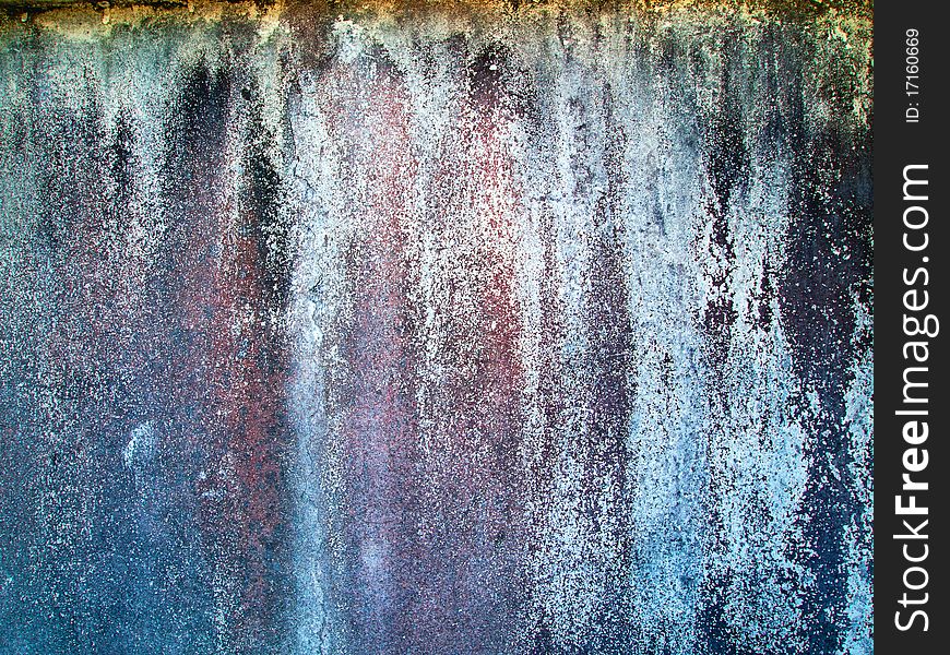 Abstract from the cracks of the old cement plaster wall